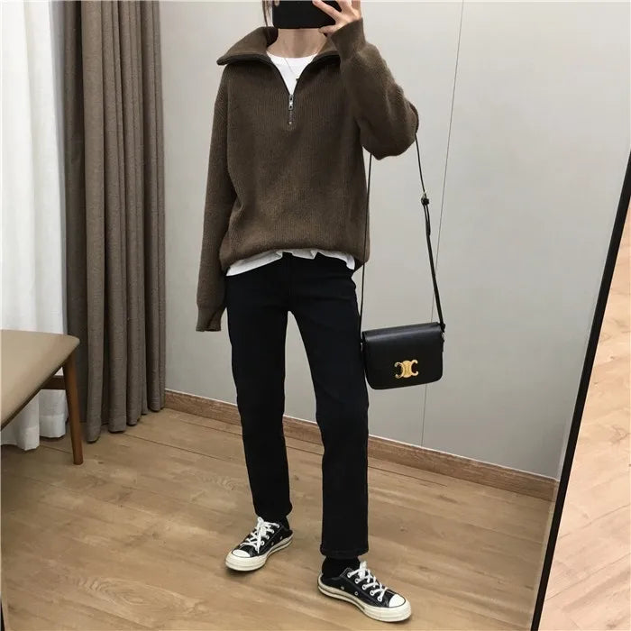 VILZSTUDIOS Casual Knitted Wool Sweater