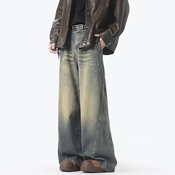 Vintage verwaschene, rostige, lockere, weite Jeans
