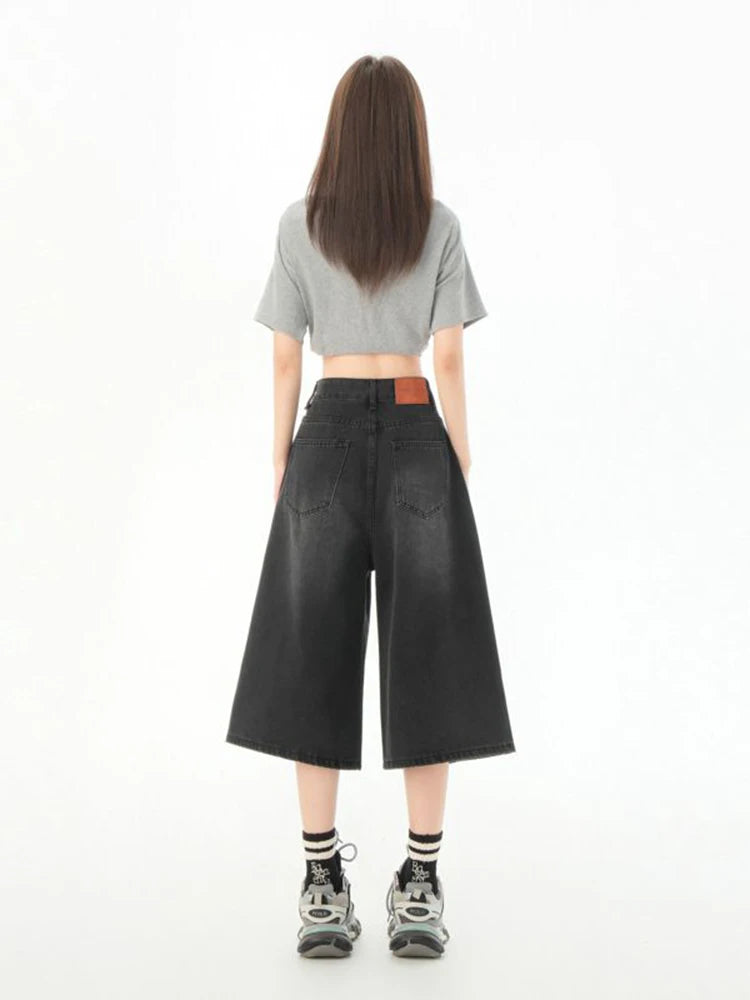 VILZSTUDIOS Vintage Washed Baggy Wide-Leg Denim Jeans
