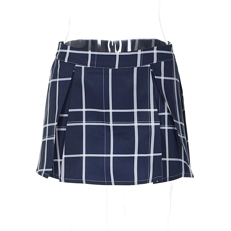 VILZSTUDIOS Retro Plaid Two Piece Set Shirt