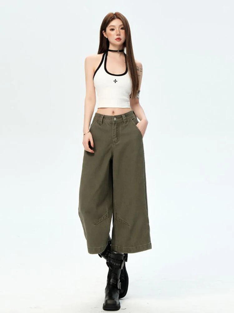 VILZSTUDIOS Retro High Waist Loose Denim Jeans