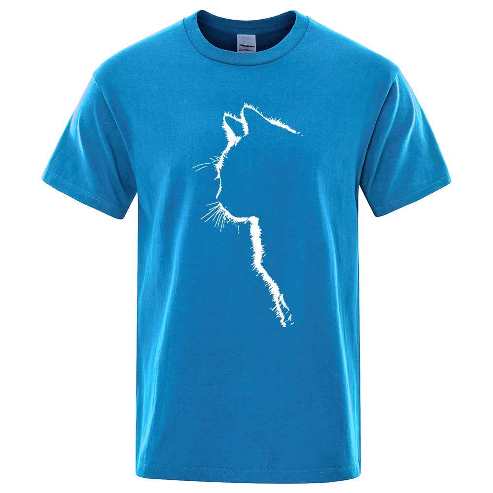 VILZSTUDIOS Shadow Printed Cat Cotton T-Shirt