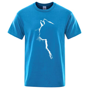 VILZSTUDIOS Shadow Printed Cat Cotton T-Shirt