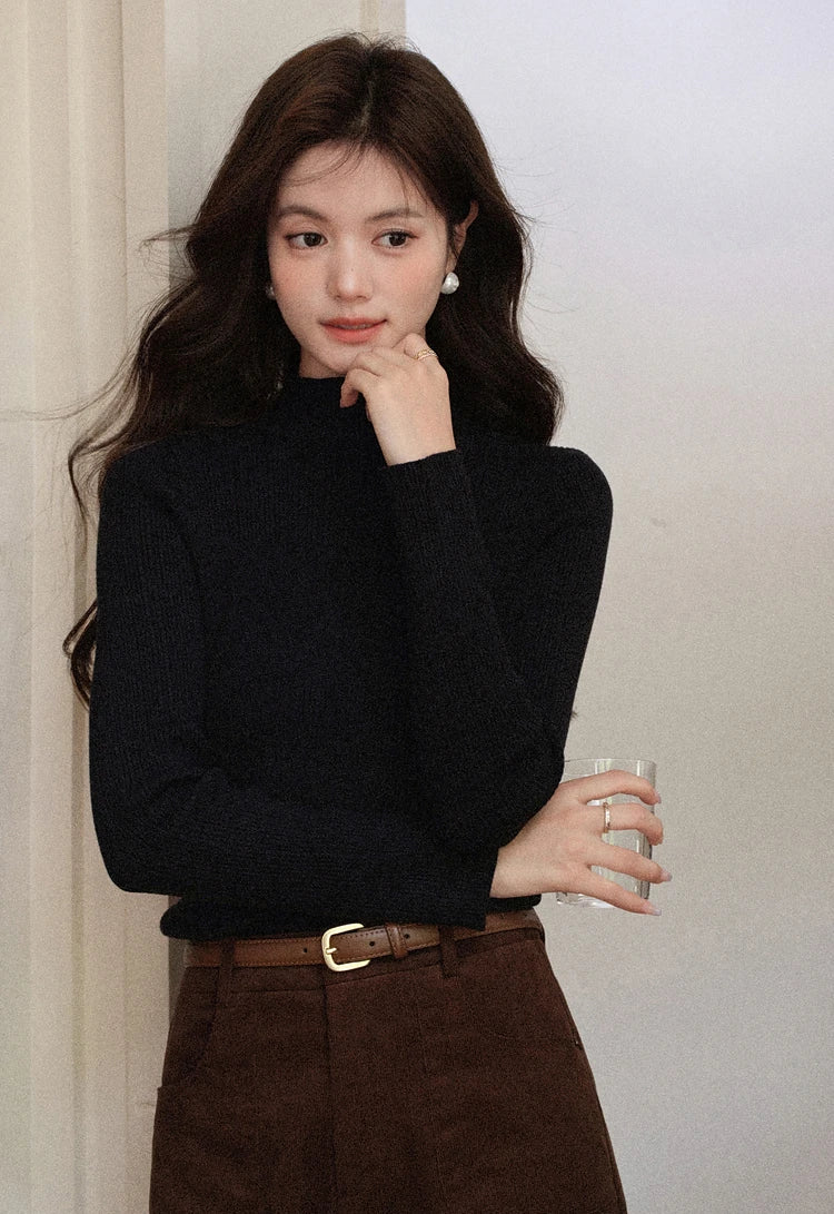 VILZSTUDIOS Basic Slim Fit High Collar Sweater