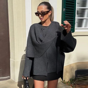 VILZSTUDIOS Elegant Knit Cloak Sweater