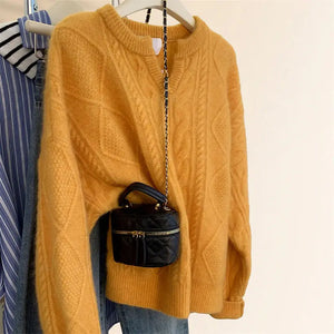 VILZSTUDIOS Cozy Loose Fit V-Neck Sweater