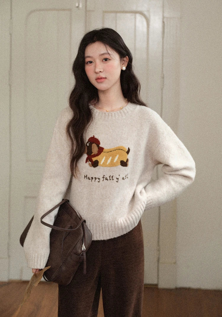 VILZSTUDIOS Casual Round Neck Knit Sweater