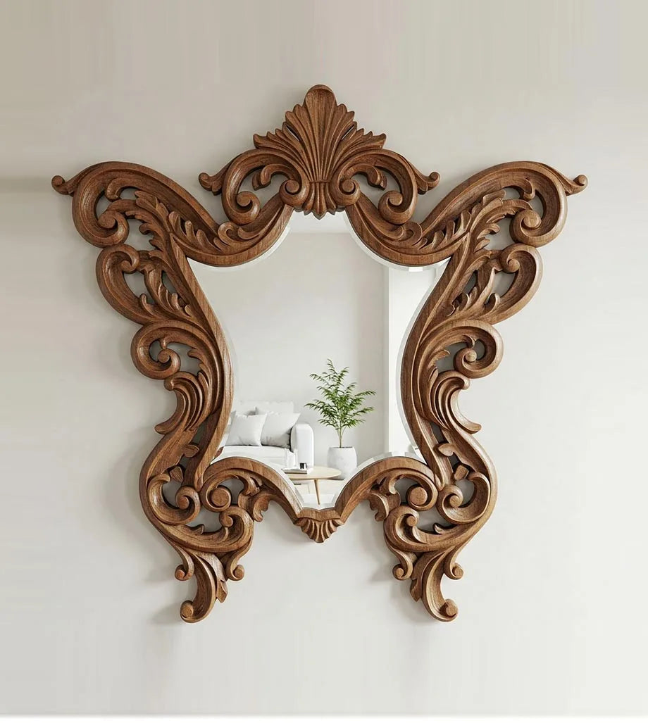 VILZSTUDIOS Irregular Big Decorative Mirrors Retro Luxury Bedroom Wall Make Up Mirror Vanity Aesthetic Girls Espelho Room Decoration