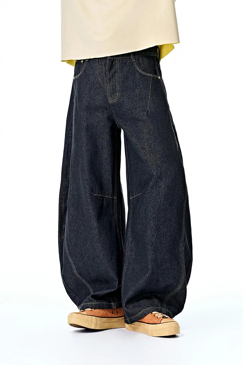 VILZSTUDIOS Vintage Baggy Raw Denim Wide-Leg Jeans
