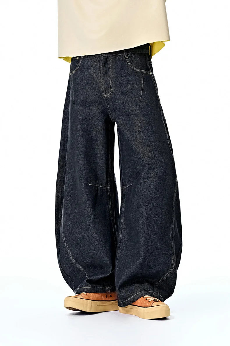 VILZSTUDIOS Vintage Loose Fit Scythe Cut Jeans