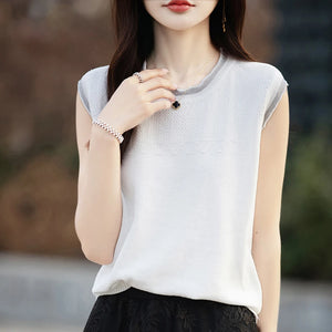 VILZSTUDIOS Casual Sleeveless Cotton Blouse