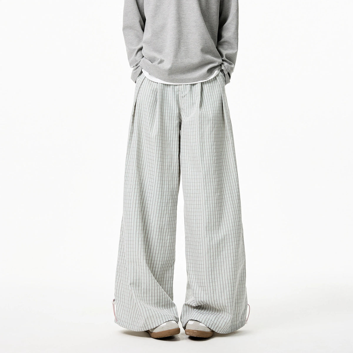 VILZSTUDIOS White Loose Striped Wide Leg Pants