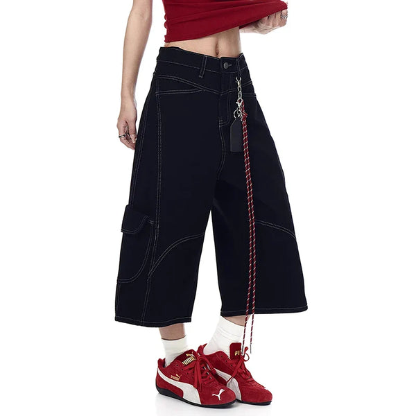 Vintage-Jeans mit hoher Taille in Schwarz