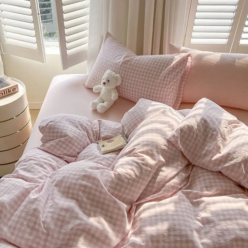 VILZSTUDIOS Vibrant Plaid Nordic Duvet Bedding Set