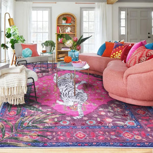 VILZSTUDIOS Pink Leopard Print Rugs