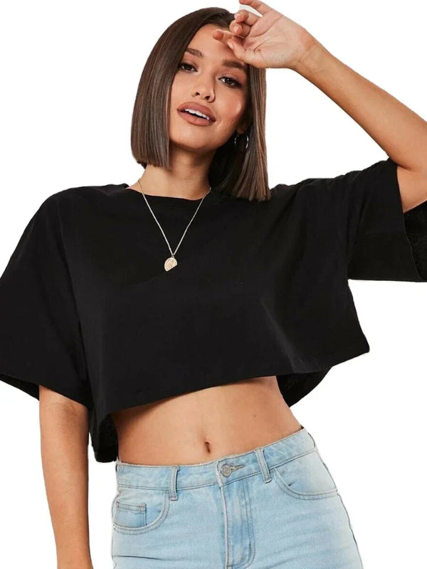 Atmungsaktives Kurzarm-Crop-Top