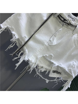 VILZSTUDIOS Vintage White Denim A-Line Skirt