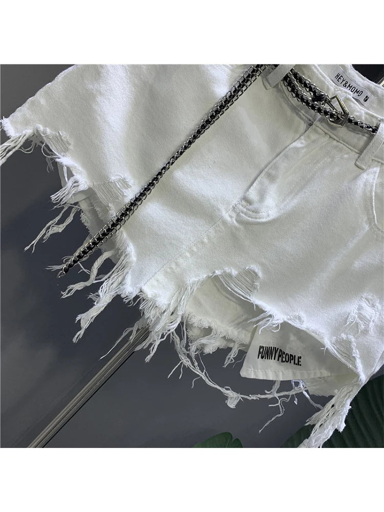 VILZSTUDIOS Vintage White Denim A-Line Skirt