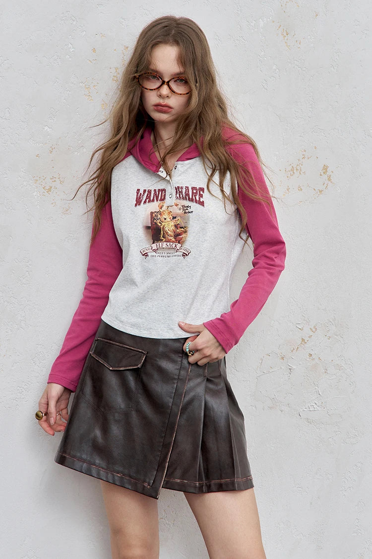 VILZSTUDIOS Chic Elegant Pleated Leather Mini Skirt