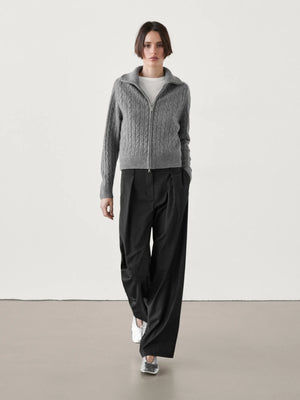 VILZSTUDIOS Casual Knitted High Neck Cardigan