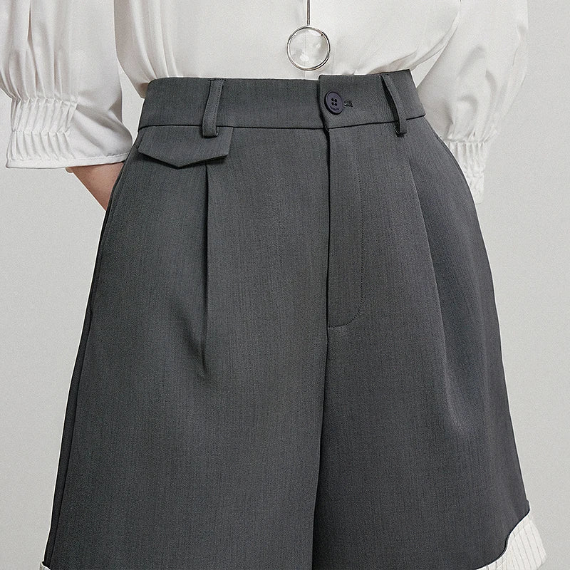 VILZSTUDIOS Versatile Striped Classic Wide Leg Shorts