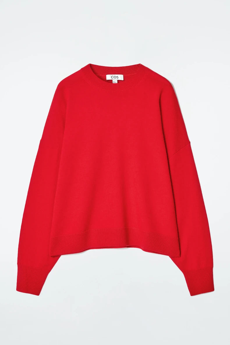 VILZSTUDIOS Vibrant Red Round Neck Sweater
