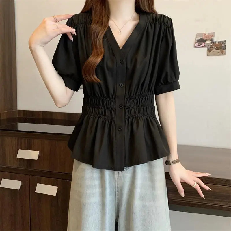 VILZSTUDIOS Oversized V-Neck Blouse