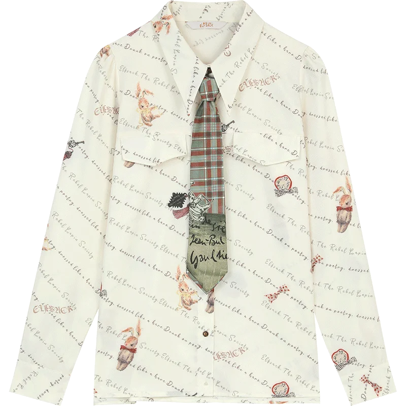 VILZSTUDIOS Stylish Casual Allover Print Long Sleeve Shirt