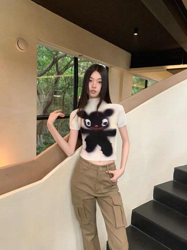 Cute Pleat Crop Top