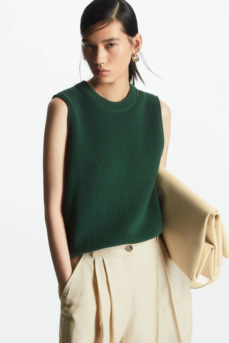 VILZSTUDIOS Sleeveless Knitted Cotton Vest