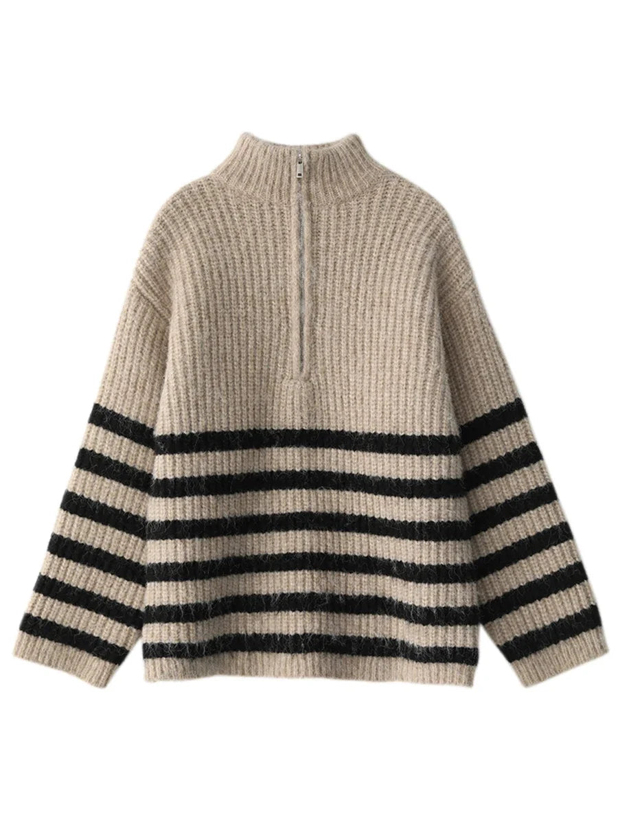 VILZSTUDIOS Cozy Chic Oversize Zip-Up Sweater
