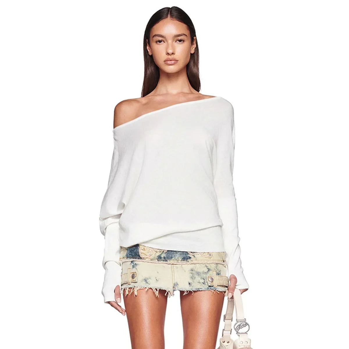 VILZSTUDIOS Elegant One Shoulder Long Sleeve Top