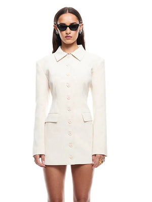 VILZSTUDIOS Elegant Button Down Blazer Dress Womens