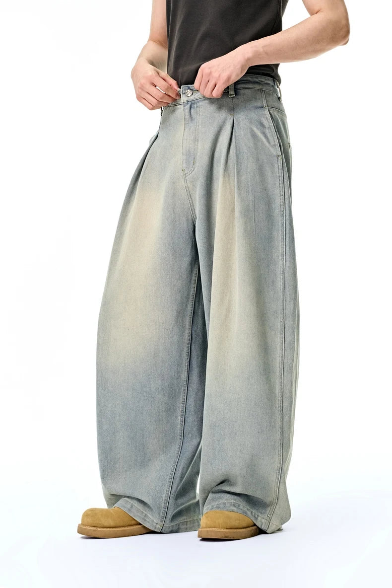 VILZSTUDIOS American Wide Leg Vintage Washed Jeans