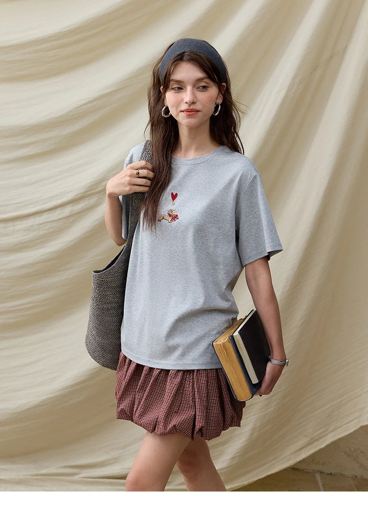 VILZSTUDIOS Basic Dog Embroidery T-Shirt