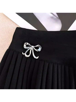 VILZSTUDIOS Elegant Pleated A-Line Mini Skirt