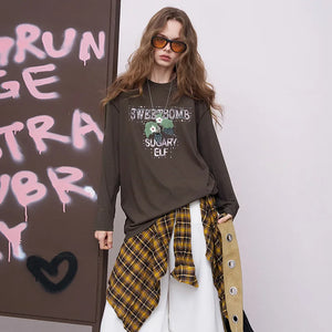 VILZSTUDIOS Daisy Print Oversized Long Sleeve Top