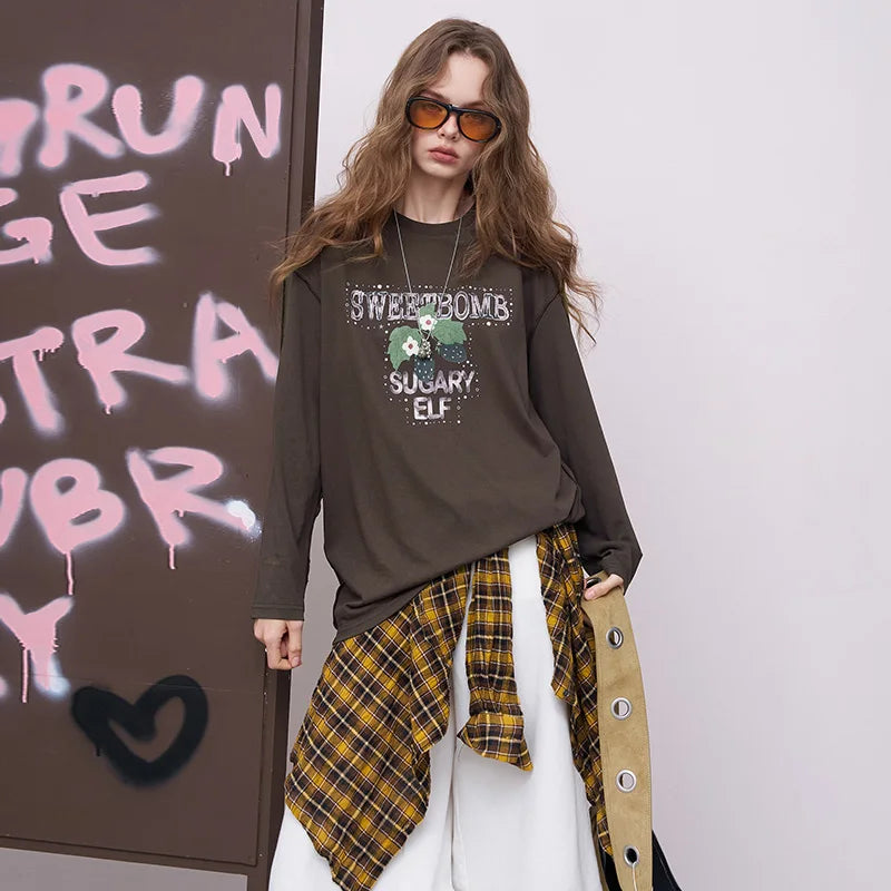 VILZSTUDIOS Daisy Print Oversized Long Sleeve Top