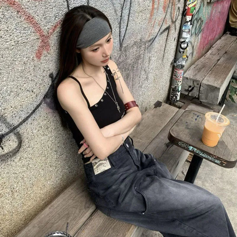 VILZSTUDIOS Sexy One Shoulder Ribbed Tank Top