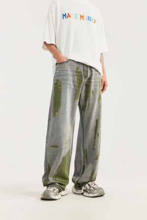 VILZSTUDIOS Hand-Painted Wide Leg Denim Jeans