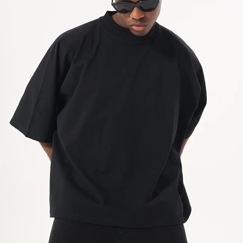VILZSTUDIOS Heavyweight Distressed Boxy Cropped T-Shirt