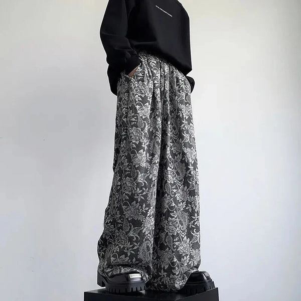 Luxury Retro Cashew Flower Print Pants