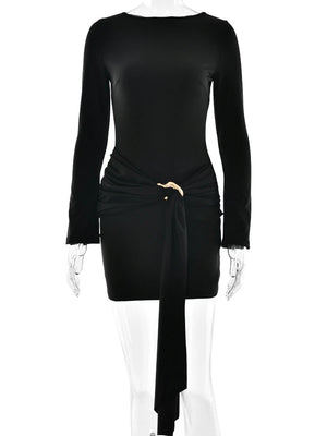 VILZSTUDIOS Elegant Green Bandage Mini Dress Womens
