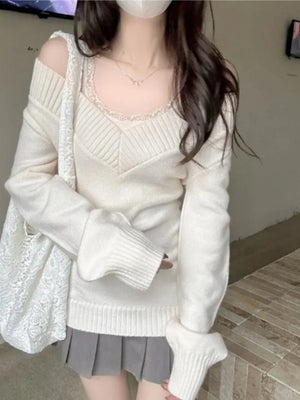 VILZSTUDIOS Cozy V-Neck Knit Sweater