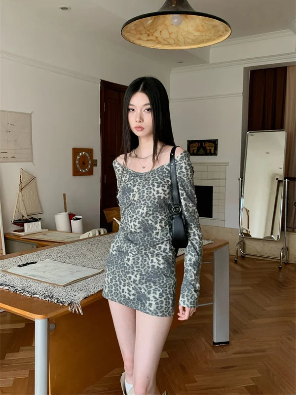 Leopard Backless Sexy Long Top
