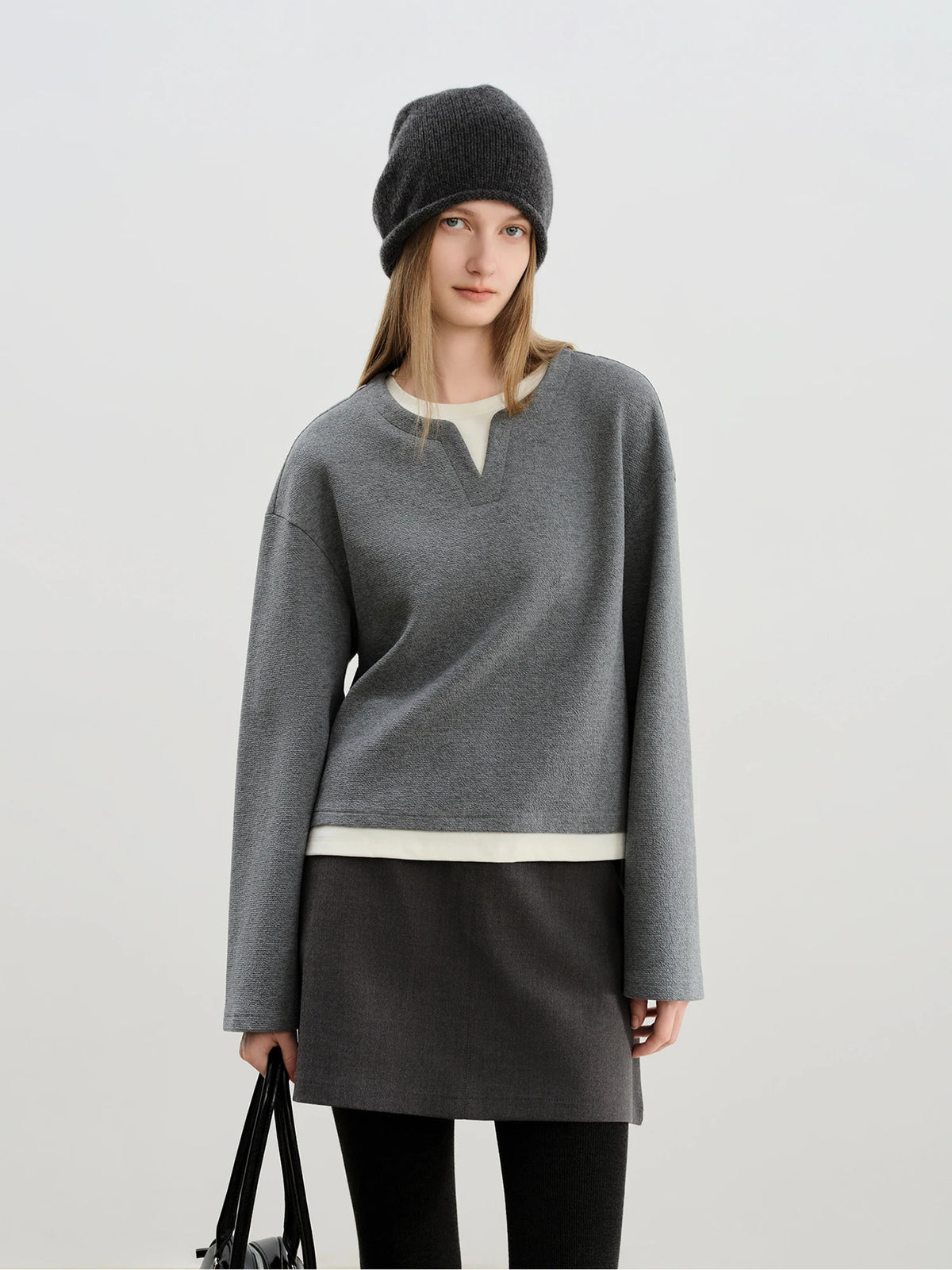 VILZSTUDIOS Layered Round Neck Sweater
