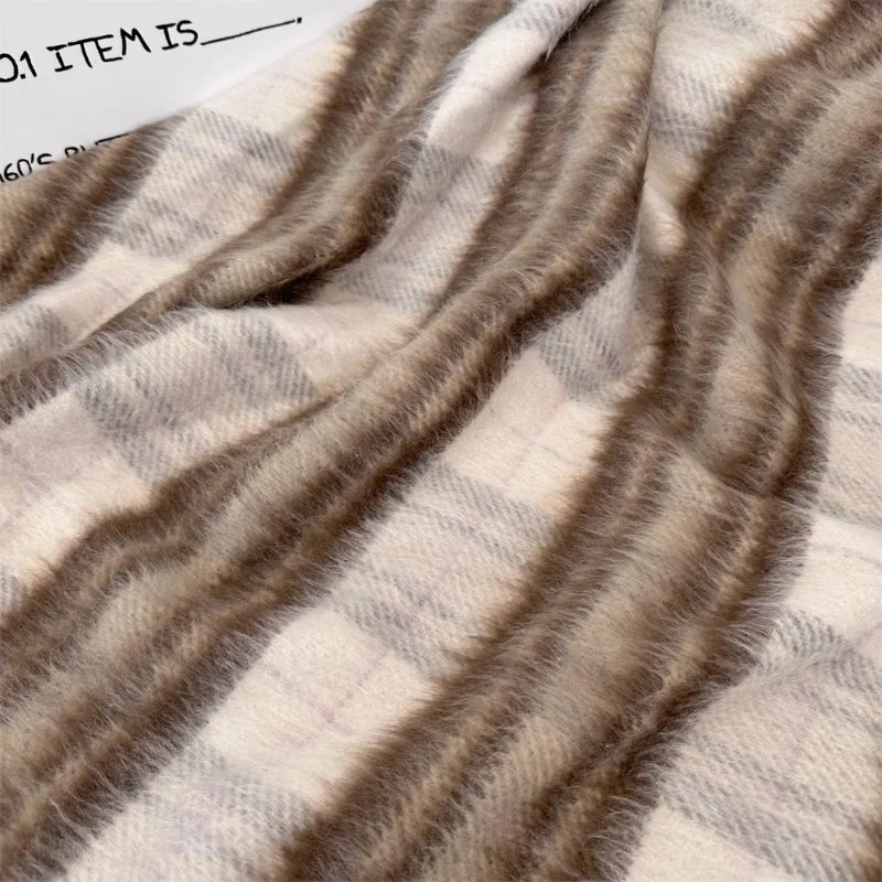 VILZSTUDIOS Long Handmade Plaid Scarves