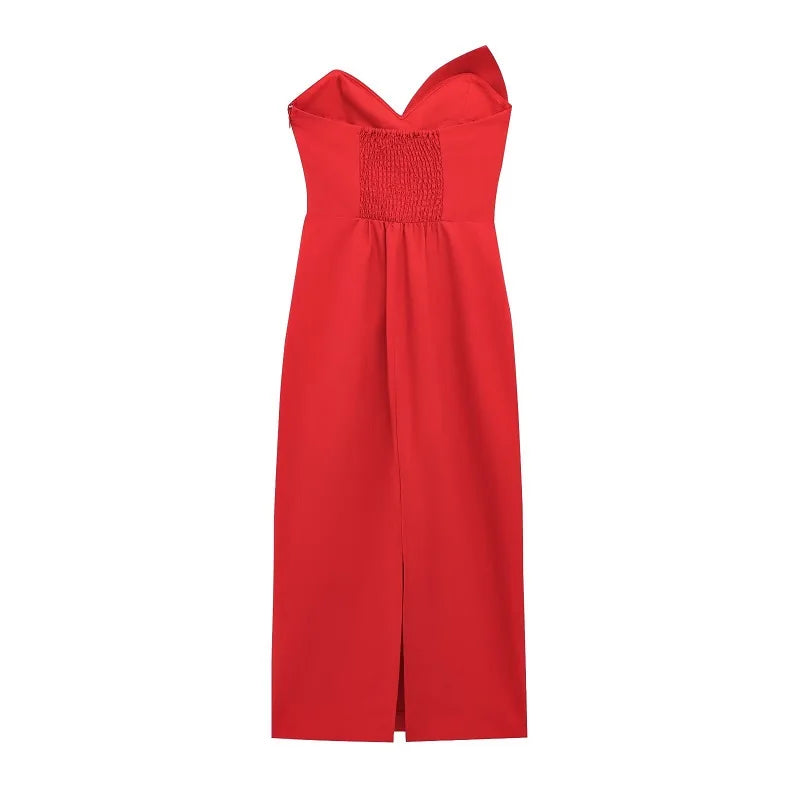 VILZSTUDIOS Chic Off Shoulder Bow Midi Dress