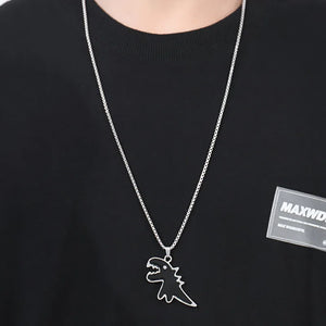 VILZSTUDIOS Black Cartoon Dinosaur Pendant Necklace