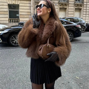 VILZSTUDIOS Luxury Retro Faux Fur Jacket